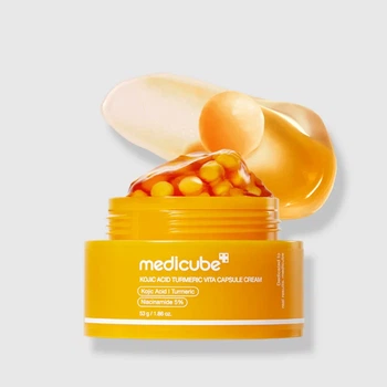 Крем для обличчя MEDICUBE Kojic Acid Turmeric Vita Capsule Cream 53 g — освітлення пігментації, вирівнювання тону та сяйво шкіри