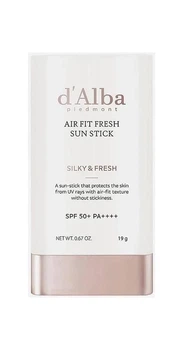 Сонцезахисний стік для обличчя d’Alba Air Fit Fresh Sun Stick SPF50+ PA++++ 19 г для захисту та матового ефекту шкіри