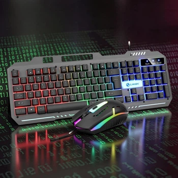 Ігрова клавіатура та миша T750 USB RGB дротовий комплект підсвітка мультимедійні клавіші чорний ПК