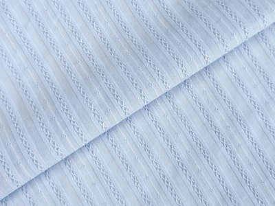 Тканина Котон прошва фактурні смужки, блакитний, пог. м. (к2/6, 2511067B, к4)