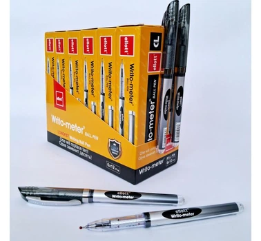 Набор ручек шариковых 12 шт Ellott Writo-meter Ball Pen (пишет 10км) чорная 8048-ET-BK