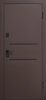Входные двери Форт Нокс Гранд 850x2030 мм Матовый цинк коричневый + молдинги / Дуб немо серебристый