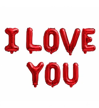 Воздушные шары "I Love you", размер – 40 см, цвет – красный