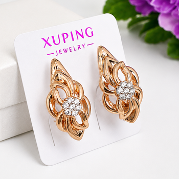 Серьги Xuping Jewelry длина 1.7см ширина 9мм медицинское золото позолота 18К с1701