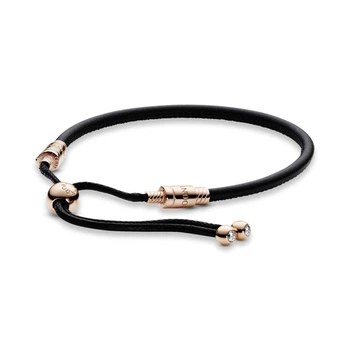 Шкріняний браслет Пандора Pandora з застібками Rose регульований 588059CBK