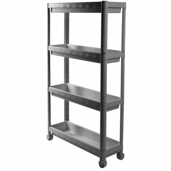 Етажерка підлогова на коліщатках 4 яруси 54x18x91 см Violet House 6014 Long Shelf сіра
