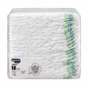 Экологически чистые подгузники 7-го размера XXL Babylove Nature Windeln 16+ кг. 24 шт.