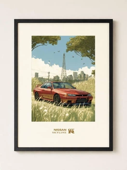 Постер в рамці під склом, плакат Nissan Skyline GT-R 30х40см