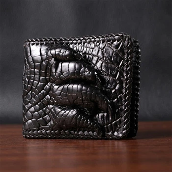 Портмоне CROCODILE LEATHER bg180fash04 из натуральной кожи крокодила Черное