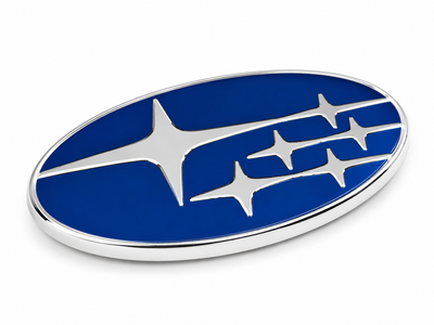 Эмблема в руль Subaru синяя с хромом 5.8×3см логотип на руль Subaru