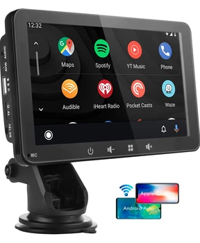 Портативная автомагнитола WEISHAN S9 7” CarPlay / Android Auto, сенсорный дисплей, Bluetooth, FM, AUX, USB