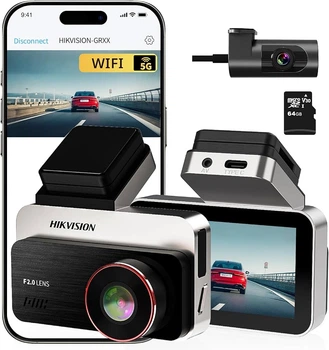 Автомобільний відеореєстратор Hikvision AE-DC2328-C200S 1080P з Wi-Fi, екраном 3” IPS та картою 64GB
