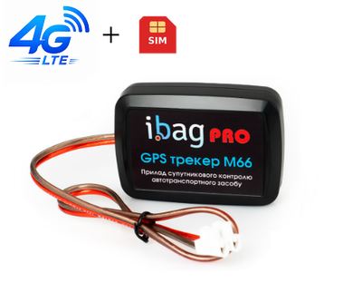 Автомобiльний 4G GPS трекер Ibag "М66 PRO" + WIFI detect. 25 супутників, WIFI сканери, Датчики руху в одному трекері + Sim-карта в подарунок.