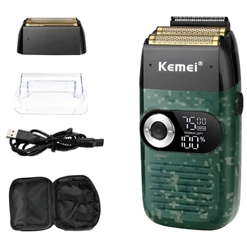 Электробритва Kemei беспроводная с USB зарядкой и встроенным триммером