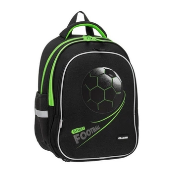 Рюкзак школьный ортопедический для первоклассника CLASS Football, для мальчиков, черный (26-8801-6C)