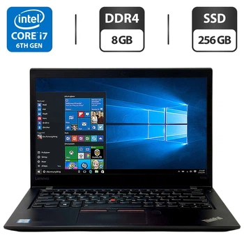 Ноутбук Б-клас Lenovo ThinkPad T470s / 14" (1920x1080) IPS / Intel Core i7-6600U (2 (4) ядра по 2.6 - 3.4 GHz) / 8 GB DDR4 / 256 GB SSD / Intel HD Graphics 520 / WebCam / Windows 10 Pro б/в