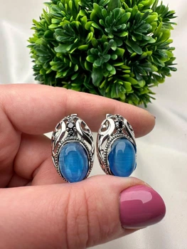 Сережки Оріон срібло 925 з улекситом і цирконами
