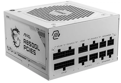 Блок живлення 850 Вт, MAG A850GL PCIE5, White, модульний MSI (teh0028830)
