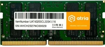 Память SO-DIMM, DDR4, 16Gb, 3200MHz Atria (teh0028115)