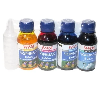 Комплект чернил Epson L605/L4150/L1455, 3 x 100 мл E64 + 1 x 100 мл E26 (E26/64SET4-2) WWM 000348788