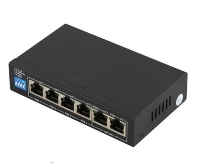 PoE коммутатор S6004-E2-AI POE (60W) 4х10/100 PoE, 2х100 RJ45 (Uplink) Black FoxGate 000349469