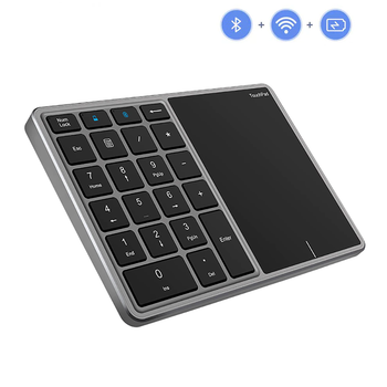 Беспроводная Bluetooth клавиатура-NumPad + TouchPad 2в1, цифровой блок кейпад и тачпад, нампед USB 2.4G для Android/iOS