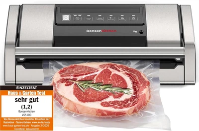Вакууматор Bonsenkitchen VS5100 135W 15л/мин со встроенным резаком и зажимом для пакетов
