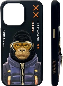 Etui plecki Nimmy Cool&Cute 2.0 Monkey do Apple iPhone 15 Pro Czarne (6971080317903)
