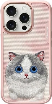 Etui plecki Nimmy Big Eyed Pet 2.0 Cat do Apple iPhone 16 Pro Różowe (6971080319792)