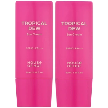 Набор увлажняющих солнцезащитных кремов для лица SPF50+ PA++++ House of Hur Tropical Dew Sun Cream, 2 в 1