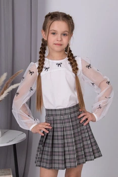 Шкільна спідниця для дівчинки Mevis 5363-07 сірий 140