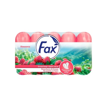Мило туалетне FAX Полуниця та крем 5*70 г