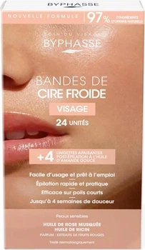 Смужки для депіляції обличчя Byphasse Cold Wax Strips Face & Delicate Areas 24 шт.