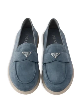 Лофери Prada Triangle Logo Suede Blue 45