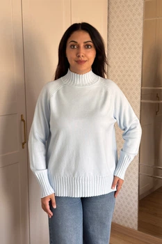 Светр INEDIT 10619-1 Light-Blue ONE SIZE