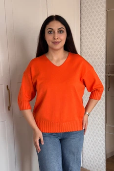 Светр INEDIT 10865 Orange ONE SIZE