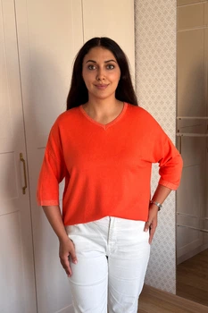 Светр INEDIT 10858 Orange ONE SIZE