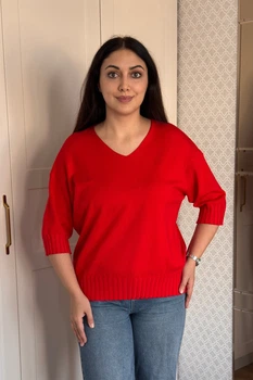Светр INEDIT 10865 Red ONE SIZE