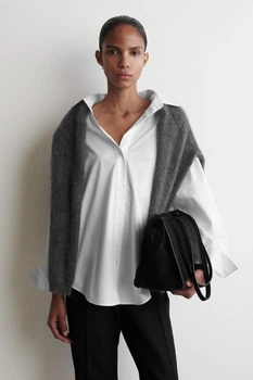 Сорочка жіноча COS open-collar cotton shirt 1290610006 Eur 42 Білий