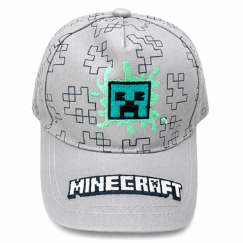 Детская кепка Minecraft серая размер 54, бейсболка для мальчика 3–10 лет, летняя хлопковая
