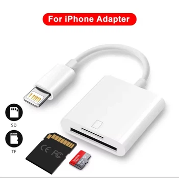 Картридер Lighting 2 в 1 для чтения карт памяти TF/SD, OTG, Micro SD, картридер для айфона айпад