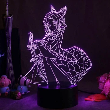 3D аниме-светильник лампа-ночник Канаэ Котё з Клинок, рассекающий демонов Demon Slayer - RGB-лампа с LED-подсветкой на 7 цветов