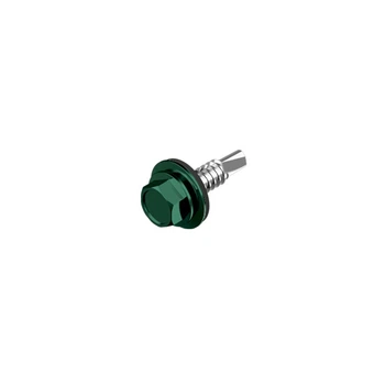 Саморез для кровли со сверлом DIN7504K 5,5х25 RAL6005 max=5,25 и шайбой TEX-H цинк (250шт.) [9T62R09T65525R6005] Metalvis