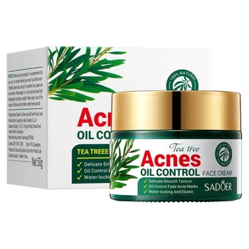 Анти-акне крем для лица с экстрактом чайного дерева Sadoer Tea Tree Acnes Oil Control Face Cream, 50 мл