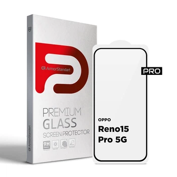 Защитное стекло на OPPO Reno15 Pro 5G с олеофобным покрытием, Pro, полное проклеивание, антистатичный и пылеотталкивающий слой, 9H, самоклеющееся, 2.5D, на весь экран, антистатический клей, ArmorStandart (ARM89891)