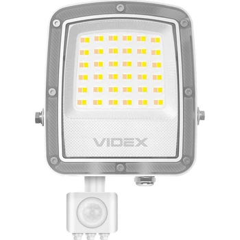 Светодиодный прожектор Videx F5 30W с датчиком движения и освещенности White (VL-F5-030CW-S) [168708]