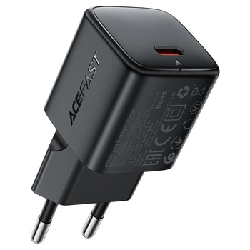 Мережевий зарядний пристрій ACEFAST A118 PD mini GaN USB-C fast charger 30W Black