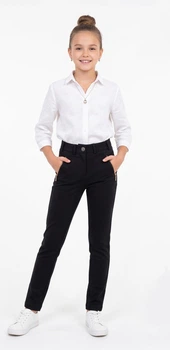 Брюки трикотажные девочки SLY 406/S/19 черный 146