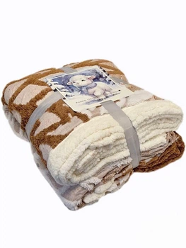 Плед-пододеяльник на овчине Malloory Home Коричневый 200*230 см