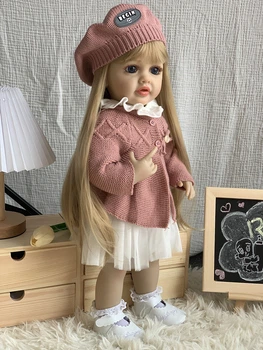 Реалістична лялька Reborn Sophie 55 см — вінілова дівчинка з волоссям та аксесуарами, можна купати (RB038)